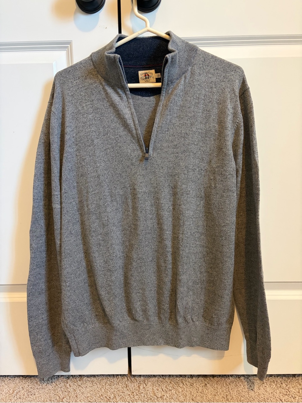 Faherty Men's Gray Quarter-Zip Pullover